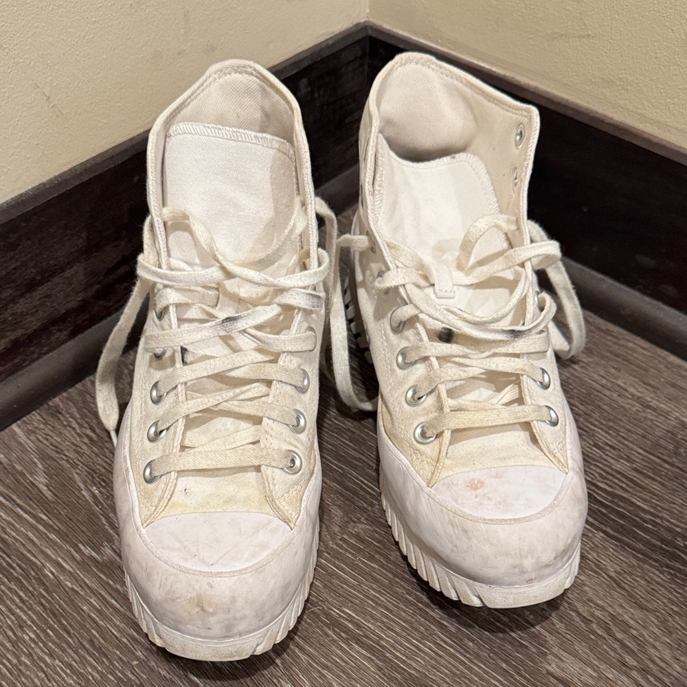 Converse Cream High-Top Sneakers